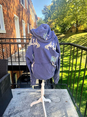 Free People We The Free It's A Vibe Flowers Hoodie Purple